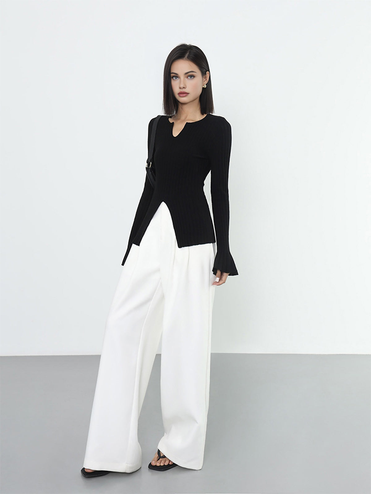 Ribanalı Bölünmüş Volanlı Örgü Üst