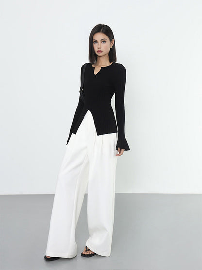 Ribanalı Bölünmüş Volanlı Örgü Üst