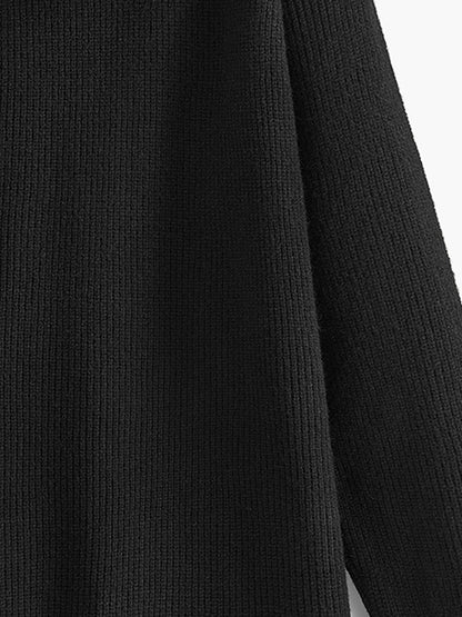 Balıkçı Yaka Yan Fermuarlı Örgü Üst