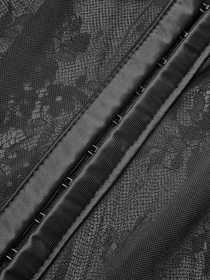 Yarı Şeffaf Kalp Dantel Korse