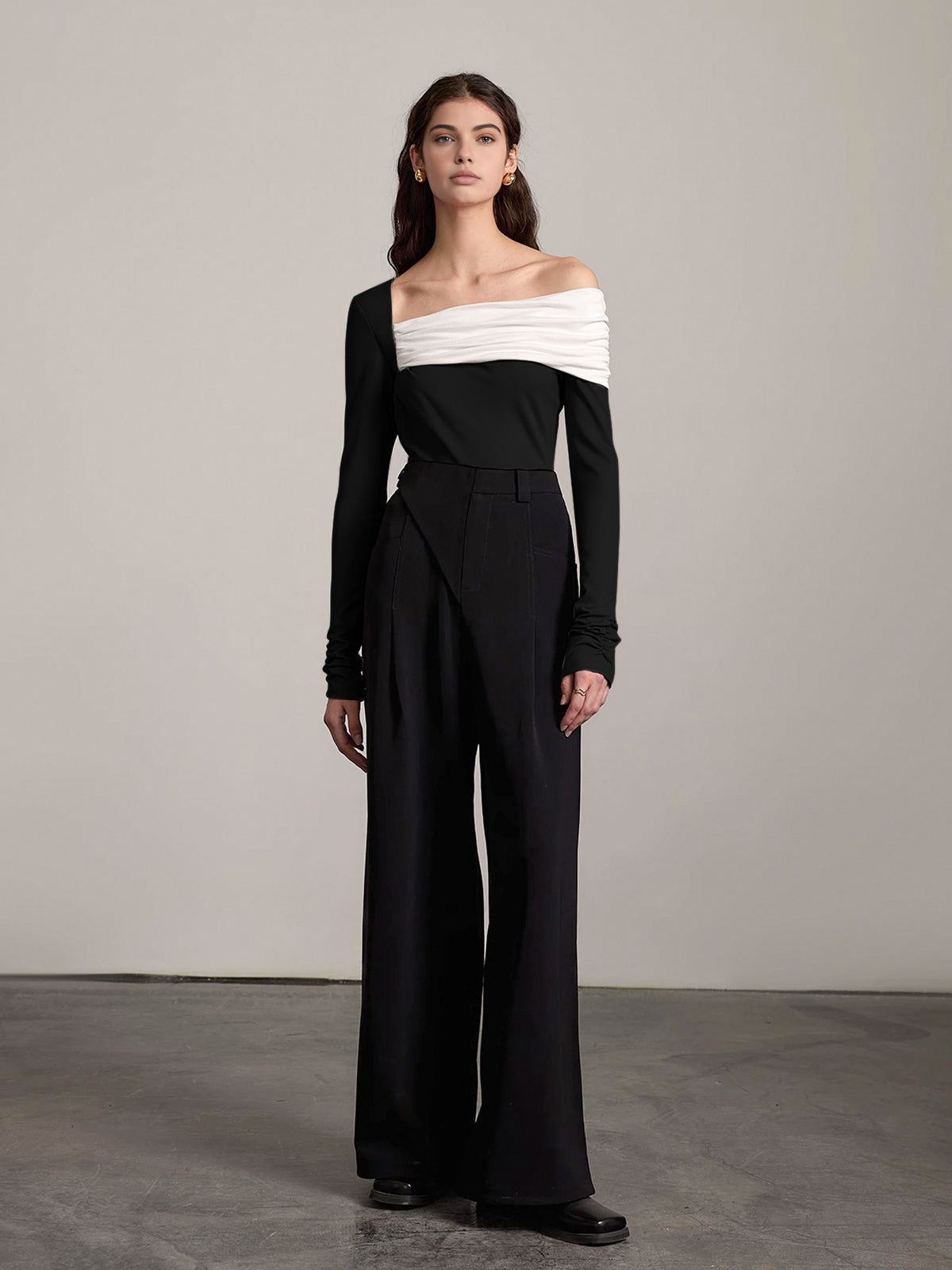 Tek Omuzlu Büzgülü İnce Üst