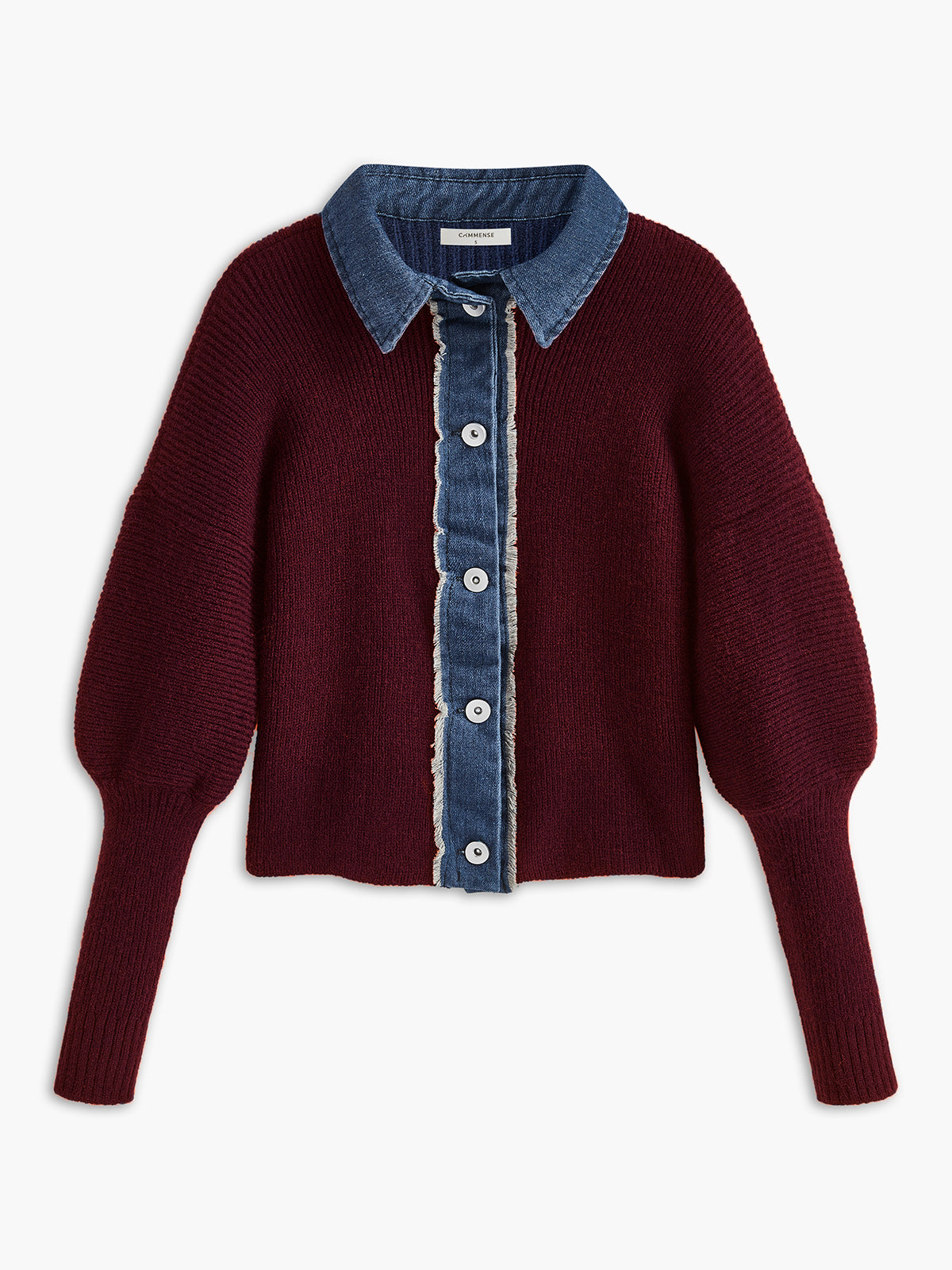 Panel Göğüslü Esnek Yaka Örgü Üst