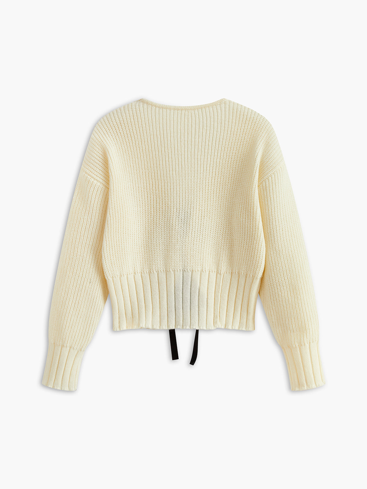 V Yaka Fiyonklu Kaburgalı Hırka