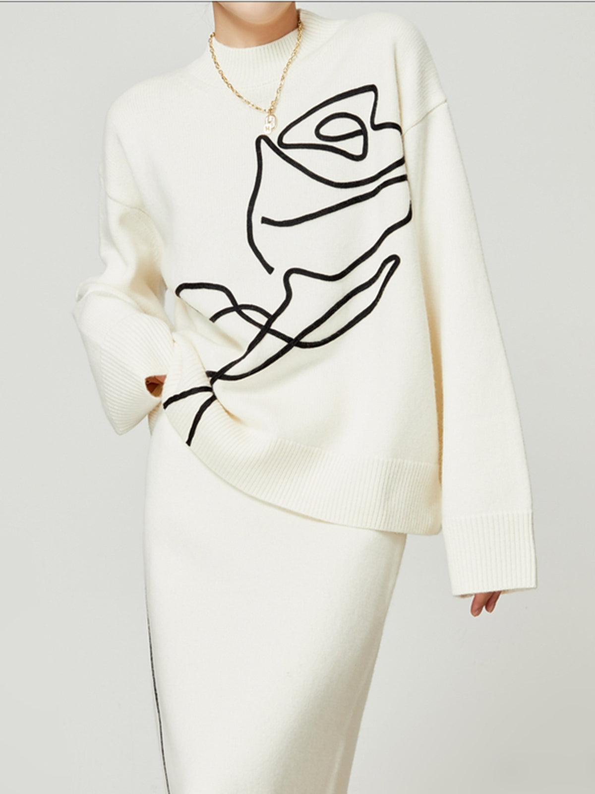 Örgü Çiçekli Kazak