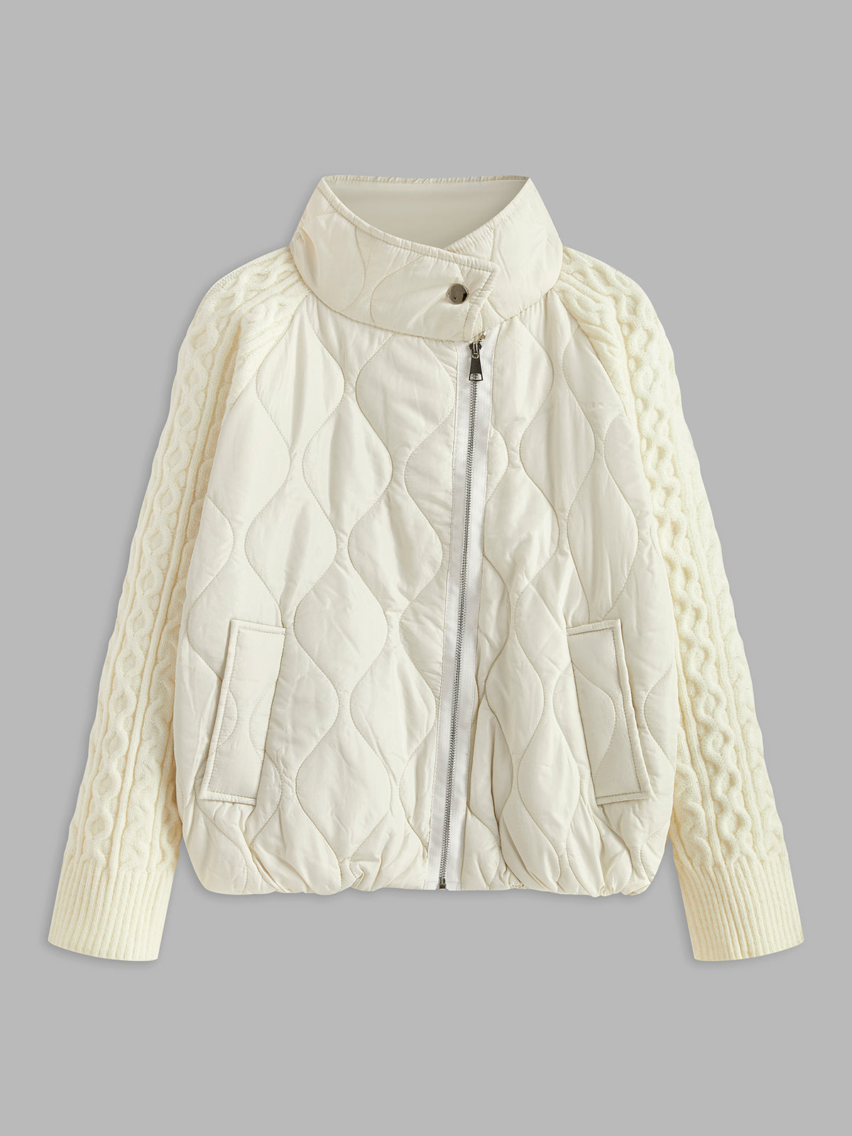 Düğmeli Tokalı Yaka Panelli Örme Dış Giyim