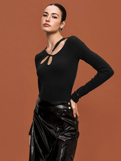 Kesikli Dar Bodysuit