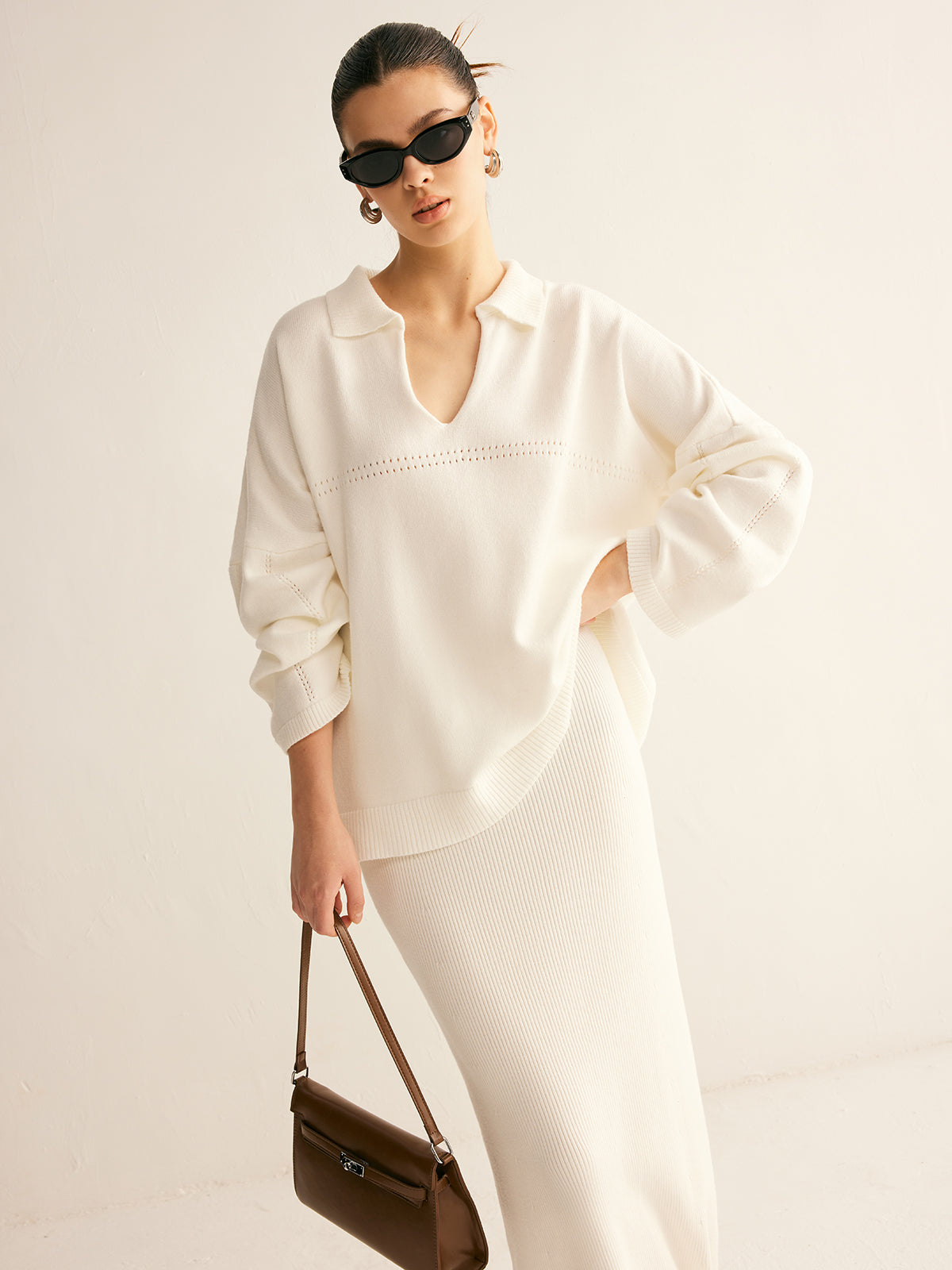 Minimalist Örme Midi Etek Takımı