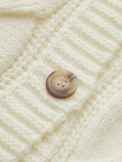 V Yaka Düğme Mekanizmalı Kablolu Hırka