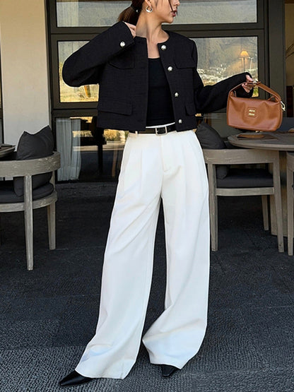 Düğmeli Tweed Ceket