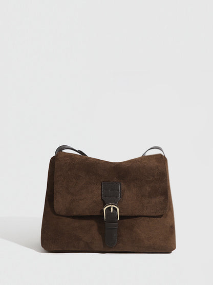 Vintage Tokalı Kapaklı Omuz Çantası