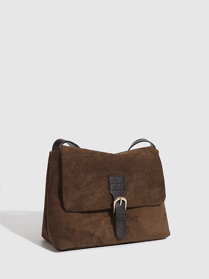 Vintage Tokalı Kapaklı Omuz Çantası