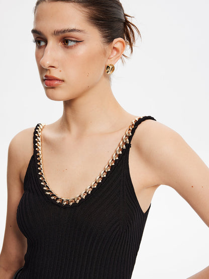 Metal Kenarlı İnce Askılı Kazak Yelek