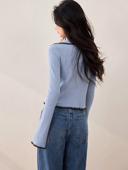 İşlemeli Yaka Hırka