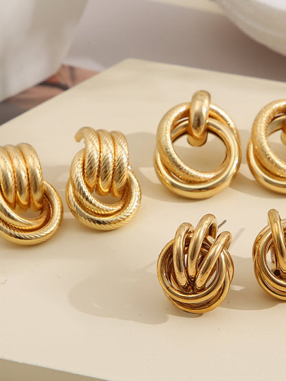 Üç Parçalı Haç Halka Küpeler