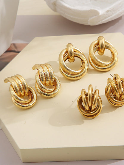 Üç Parçalı Haç Halka Küpeler