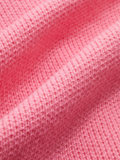 Yuvarlak Yaka Altın Düğmeli Örme Dış Giyim