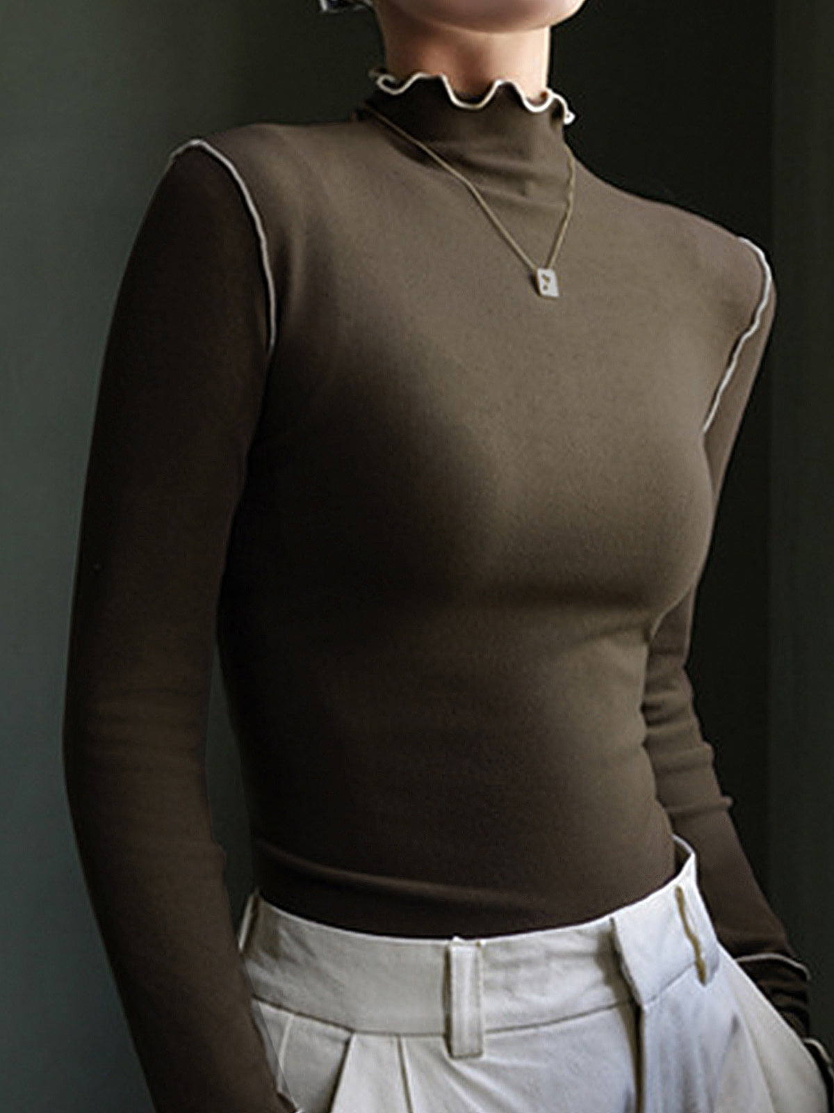 Dalgalı Kesim Jersey Slim Tişört