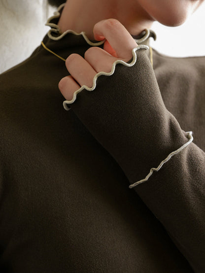 Dalgalı Kesim Jersey Slim Tişört