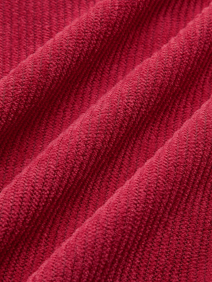 Düğmeli Dekorlu Kadife Fermuarlı Etek