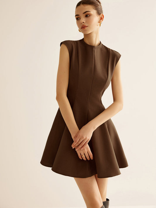 Pileli Kenarlı Fermuarlı Tank Elbise