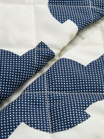 Renk Bloklu Baskılı Sıcak Ceket