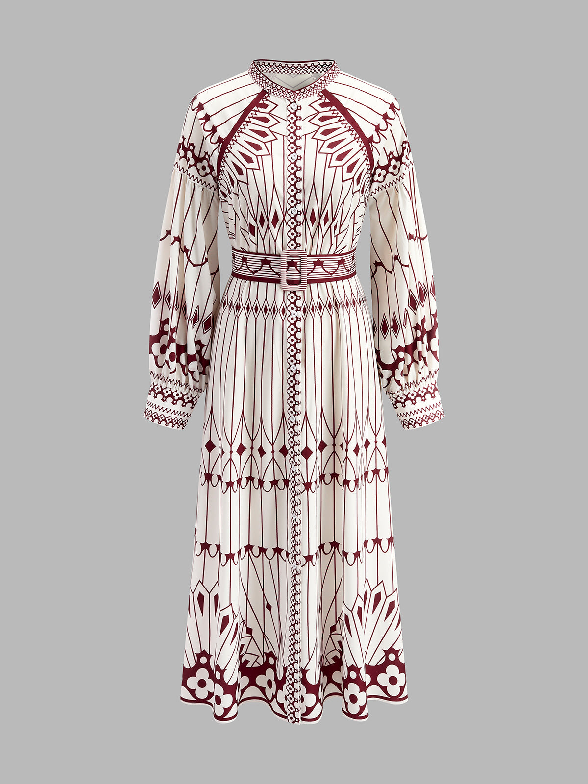 Bohem Dik Yaka Yırtık Elbise