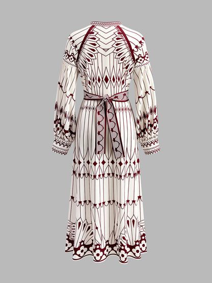 Bohem Dik Yaka Yırtık Elbise