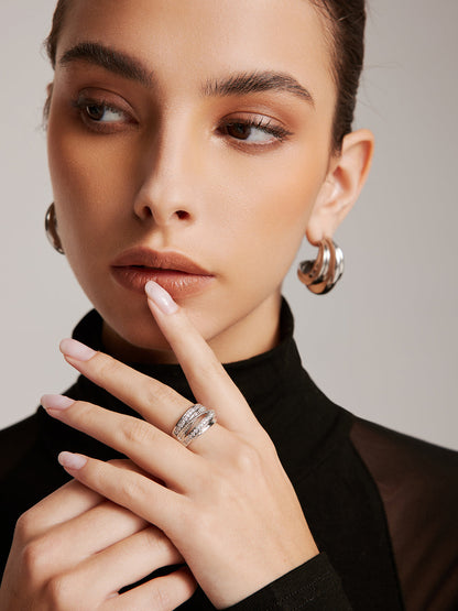 Zarif Çok Katmanlı Zirkonyum Yüzük