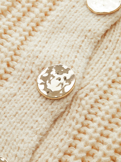 Düz Düğmeli Kalın Hırka