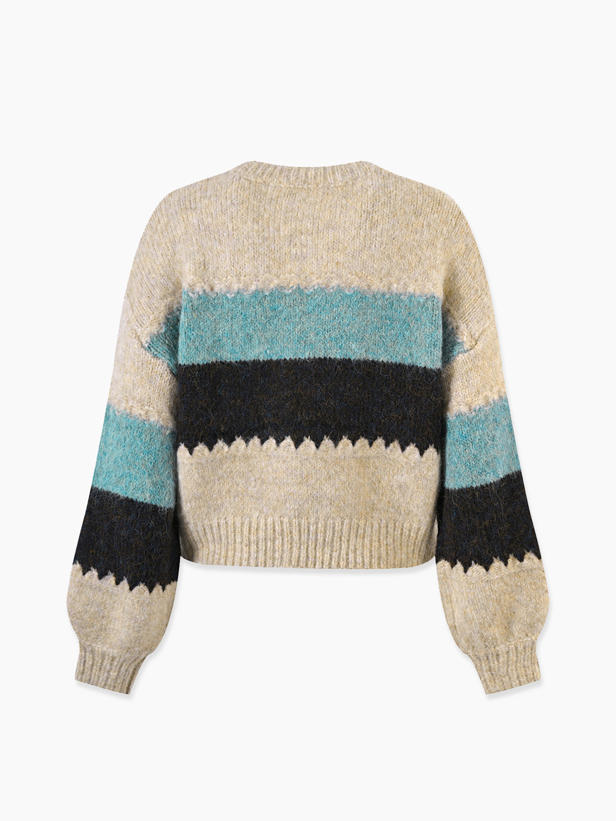 Tığ İşi Çiçekli Renk Bloklu Hırka