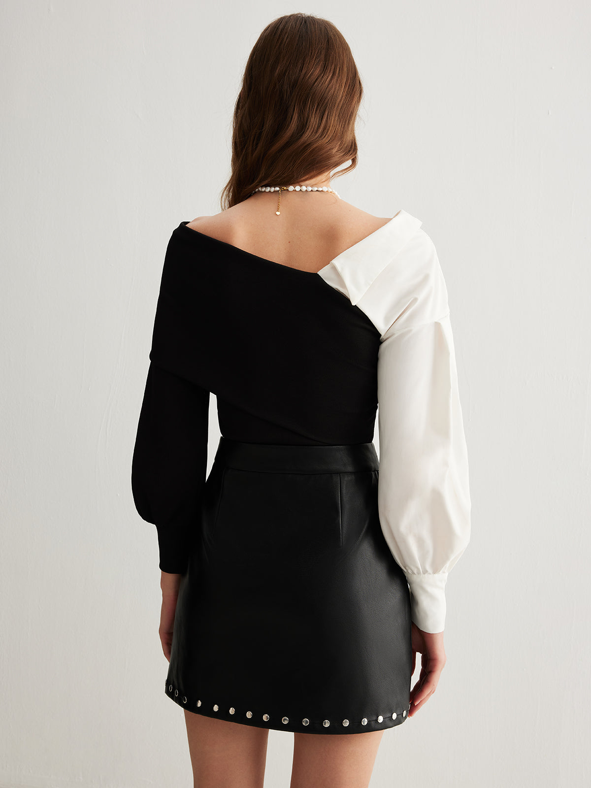 İki Tonlu Soğuk Omuzlu Tişört