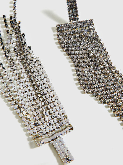 Geniş Şelale Püskül Küpeler