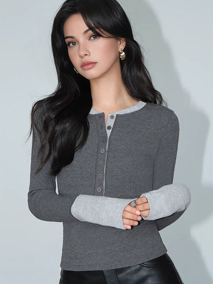 2'si 1 Arada Renk Bloklu Jersey Üst