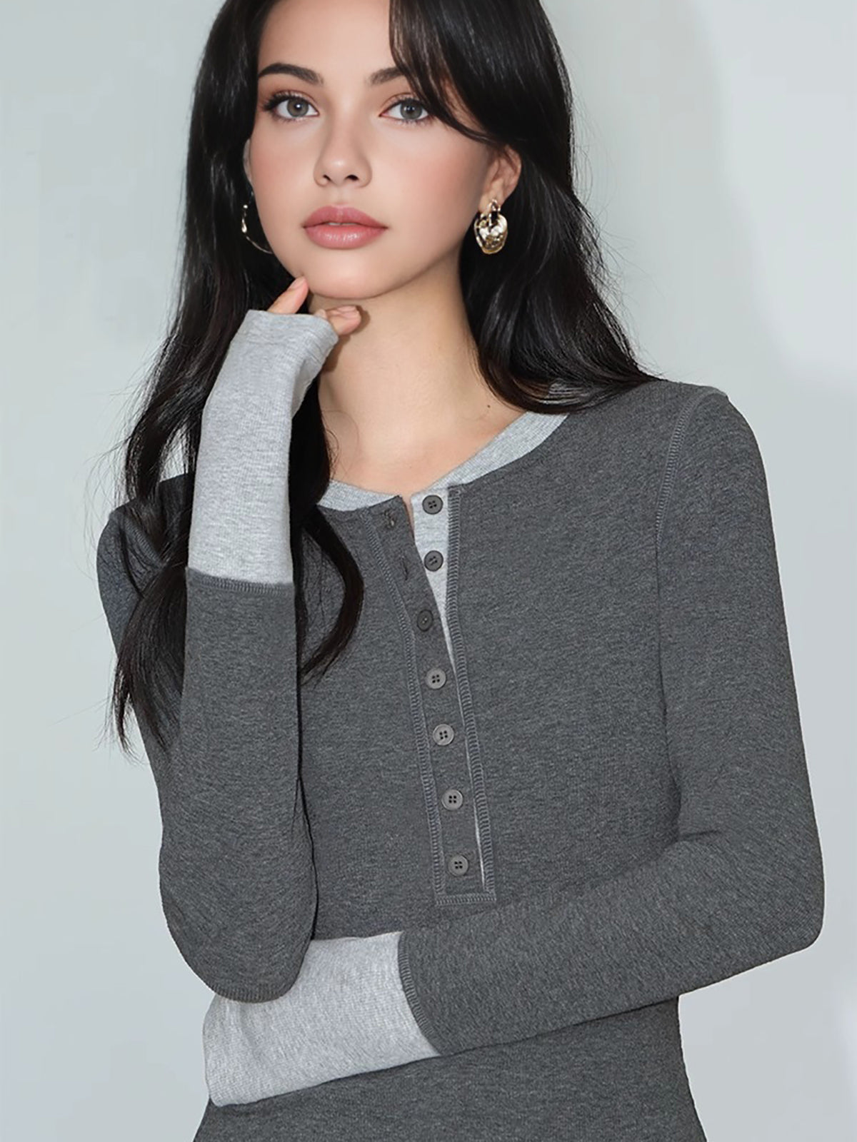 2'si 1 Arada Renk Bloklu Jersey Üst