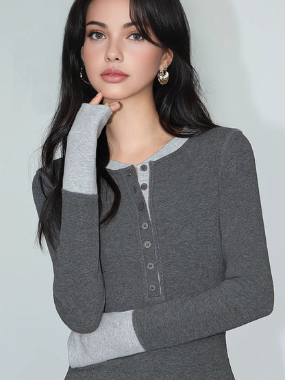 2'si 1 Arada Renk Bloklu Jersey Üst