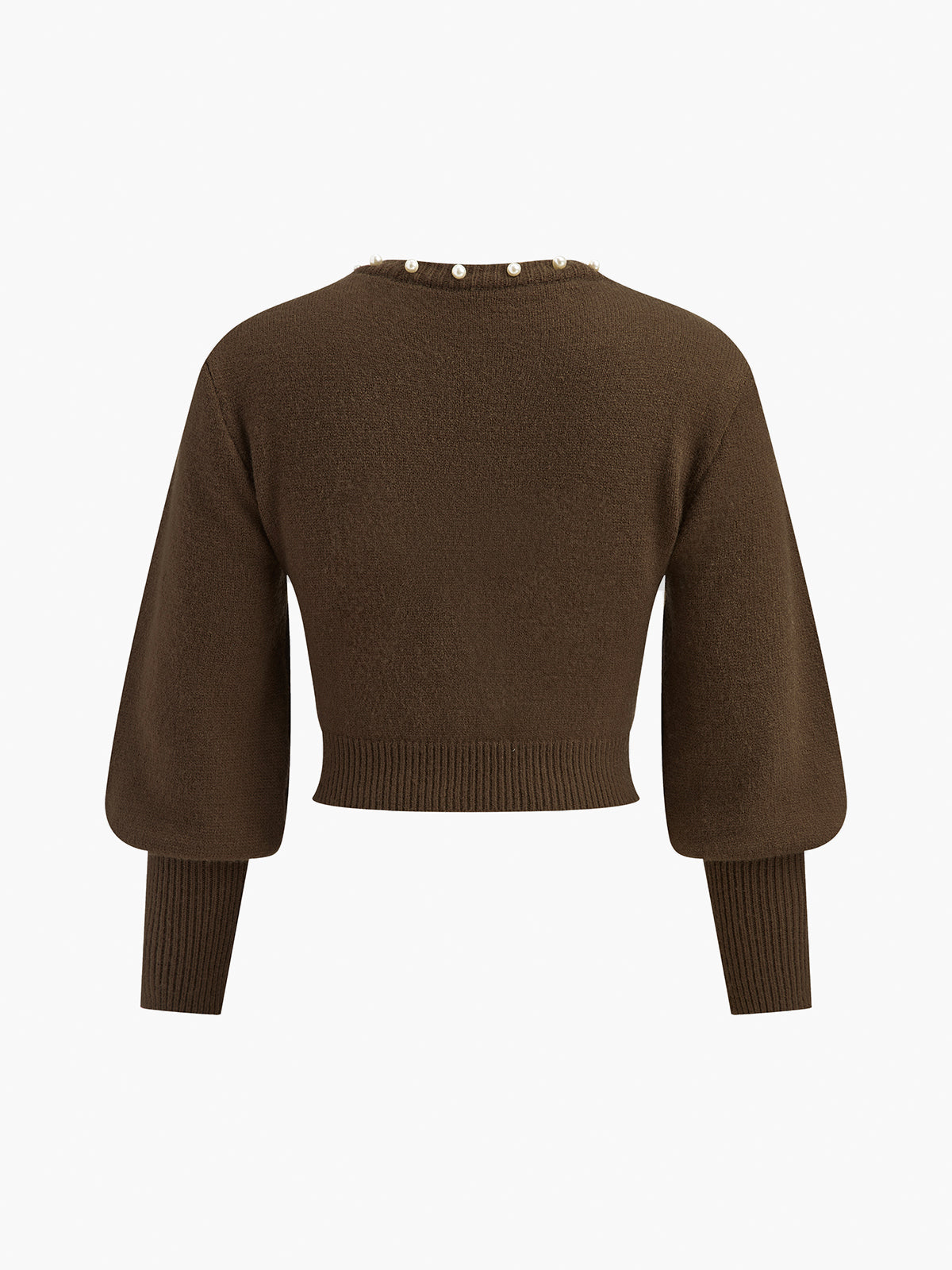 İnci Kenarlı Fener Kollu Örgü Üst