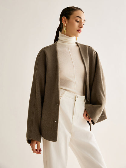 V Yaka Bol Sıcak Ceket