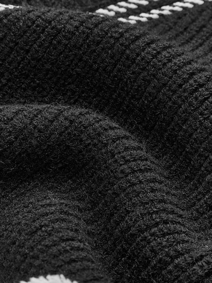 Kontrast Boru Panel Rahat Hırka