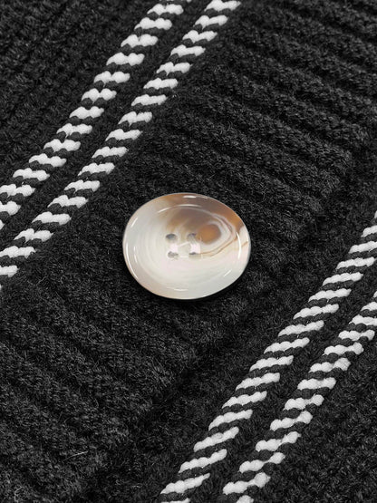 Kontrast Boru Panel Rahat Hırka