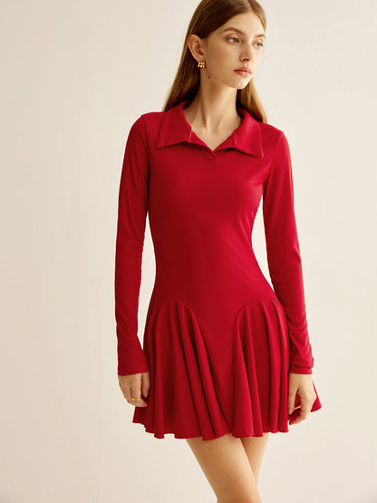 Pileli Ribana Panel Elbise