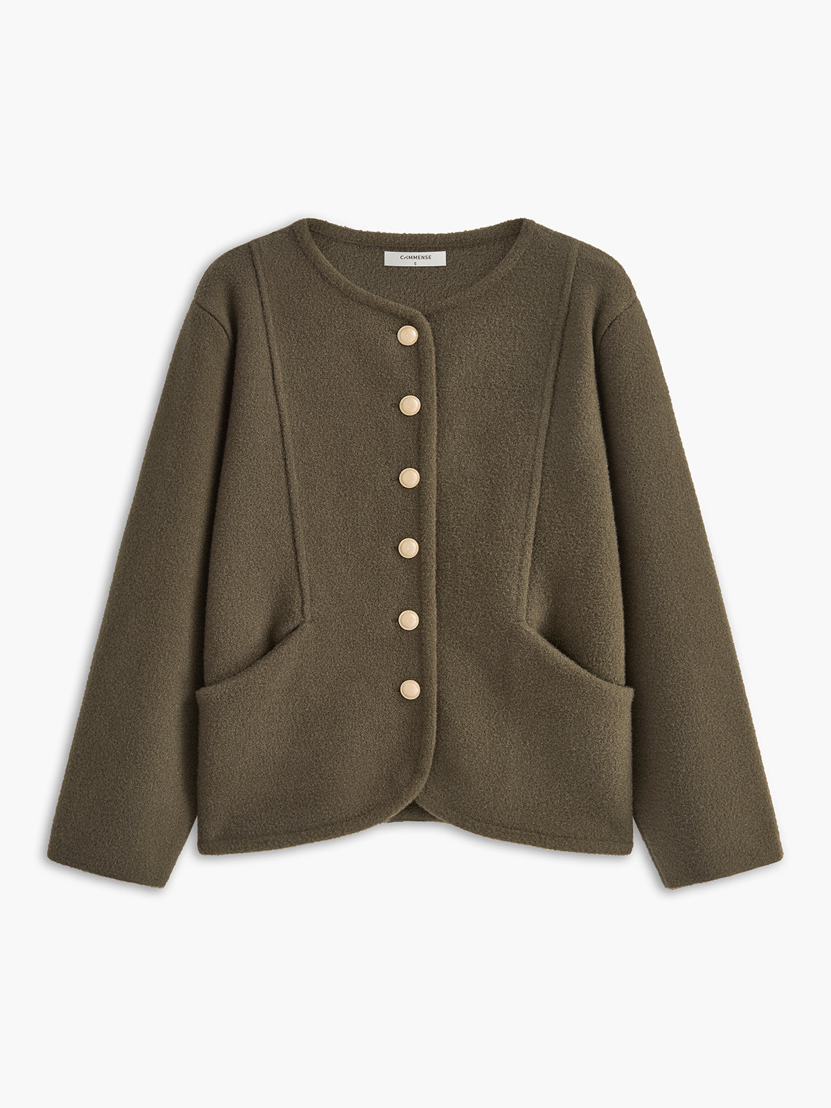 Zarif Düğmeli Cepli Hırka