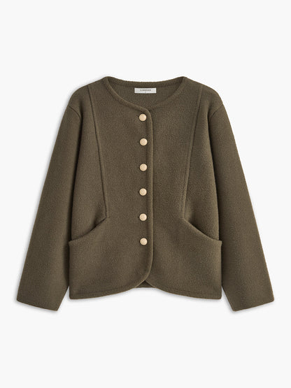 Zarif Düğmeli Cepli Hırka