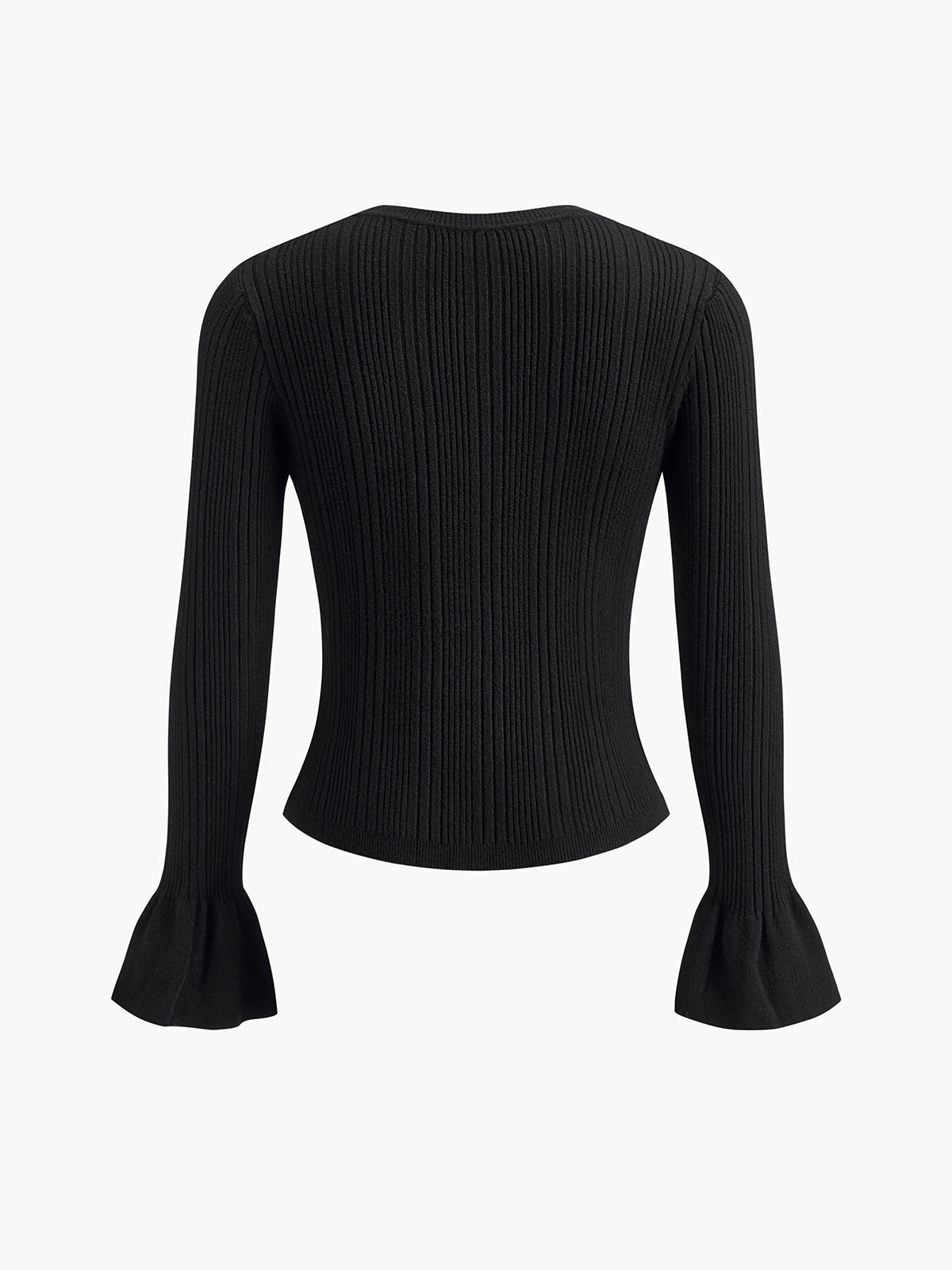 İnci Dekorlu Volanlı Manşetli Örgü Üst