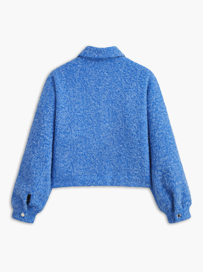 Düğmeli Tokalı Yaka Ceket