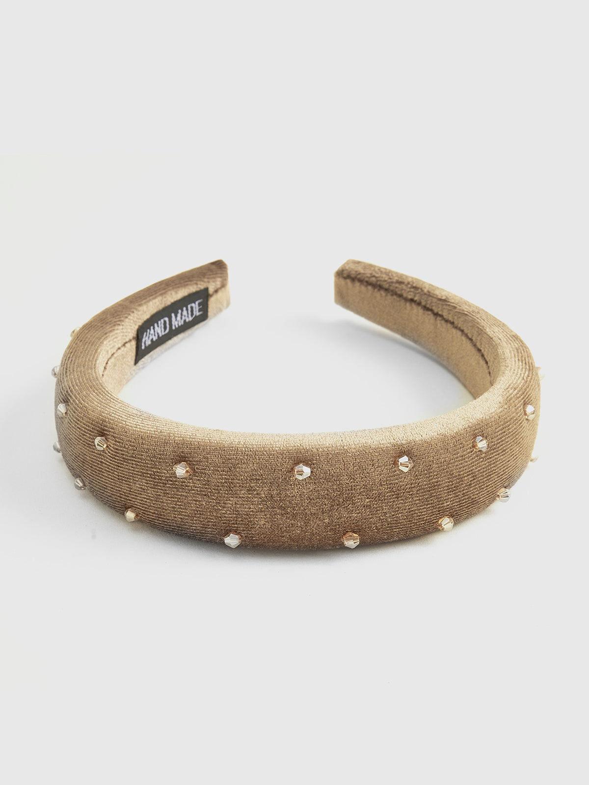 Retro Kadife Yapay Elmaslı Kafa Bandı