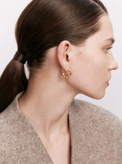 Lüks Yapay Elmas Halka Küpeler