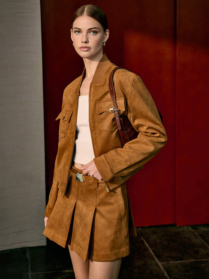 Süet Fermuarlı Ceket