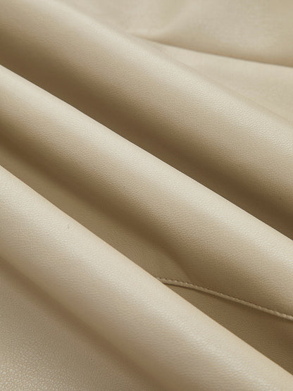 Suni Deri Boru Kesim Midi Etek