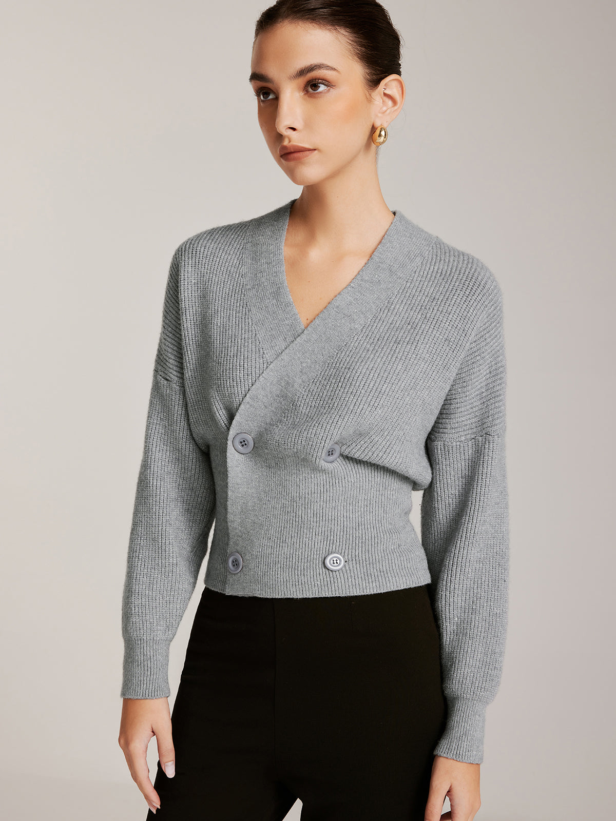 Çapraz Düğmeli Sıkma Kazak