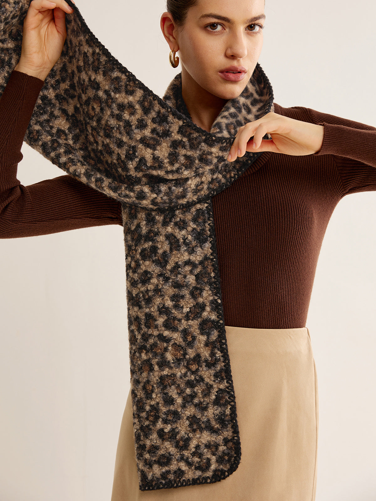 Leopar Desenli Minky Eşarp